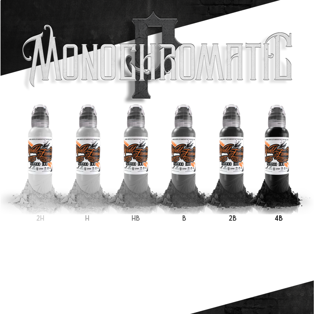 World Famous Tattoo Ink - Poch Mono Chromatic Set 1 oz