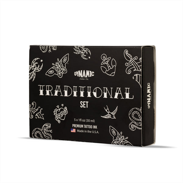 Dynamic Tattoo Ink Traditional Set 1 oz Bottles - 5 Colors