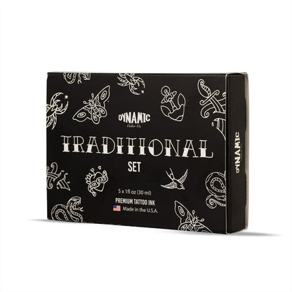 Dynamic Tattoo Ink Traditional Set 1 oz Bottles - 5 Colors