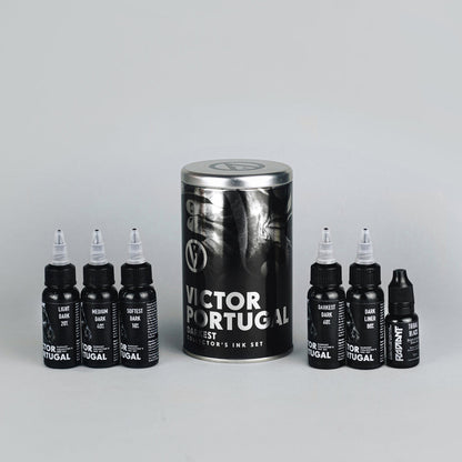 Radiant Ink - Victor Portugal Darkest Collector's Tattoo Ink Set - 5 Bottles