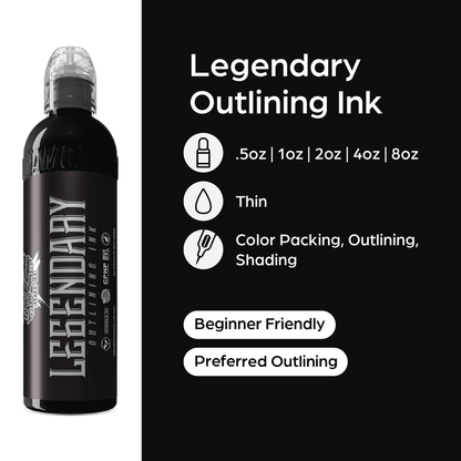 World Famous Tattoo Ink - Legendary Outlining Black 1 oz