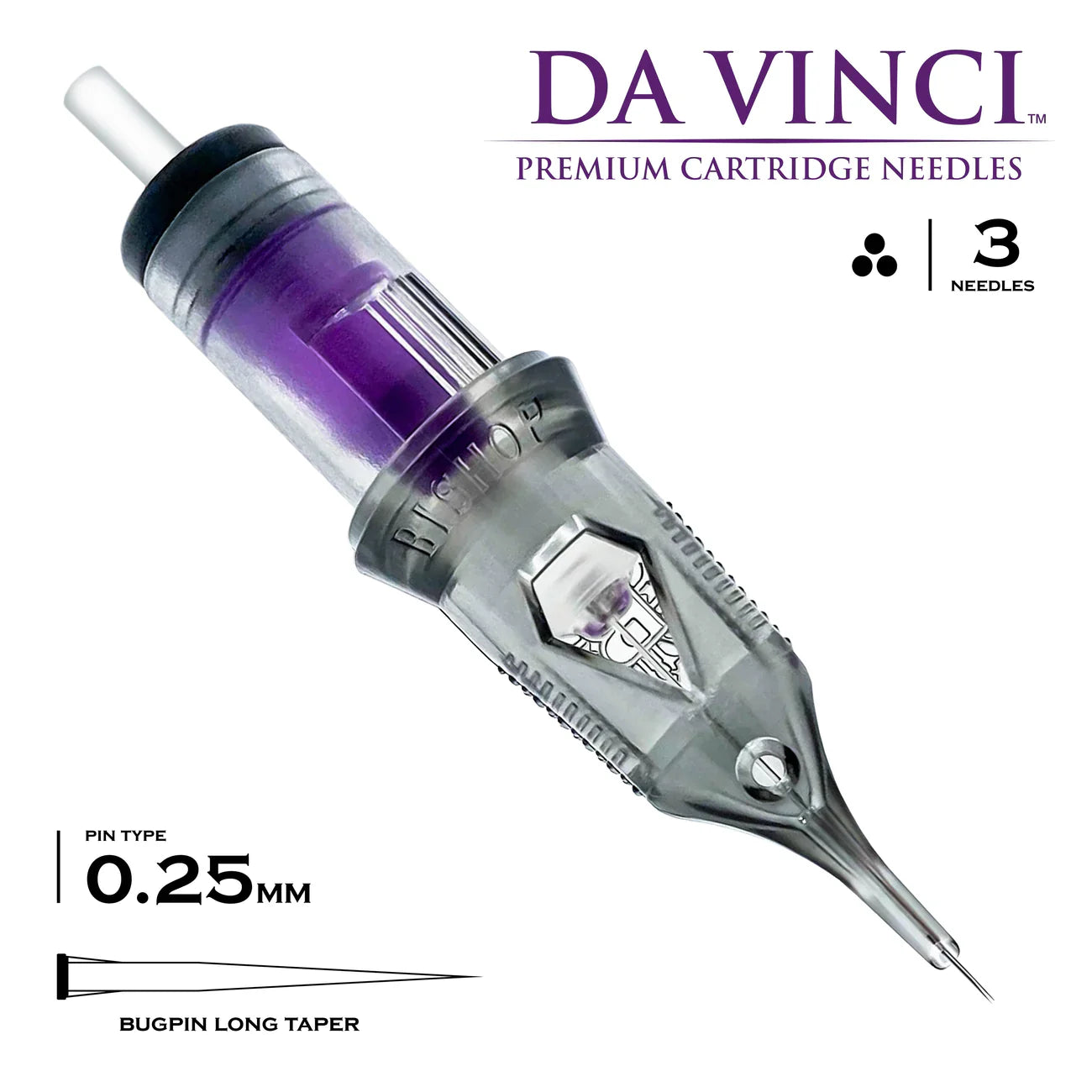 Bishop - 3RL LT #8 (0.25mm) - 20pc - Round Liner Tattoo Cartridges