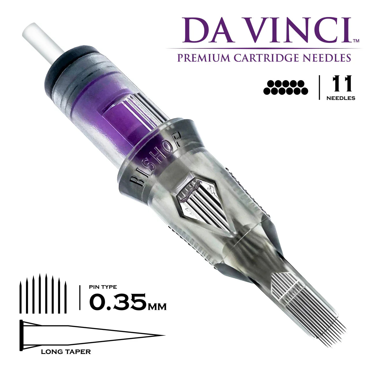 Bishop - 11CM LT #12 (0.35mm) - 20pc - Curved Magnum Tattoo Cartridges