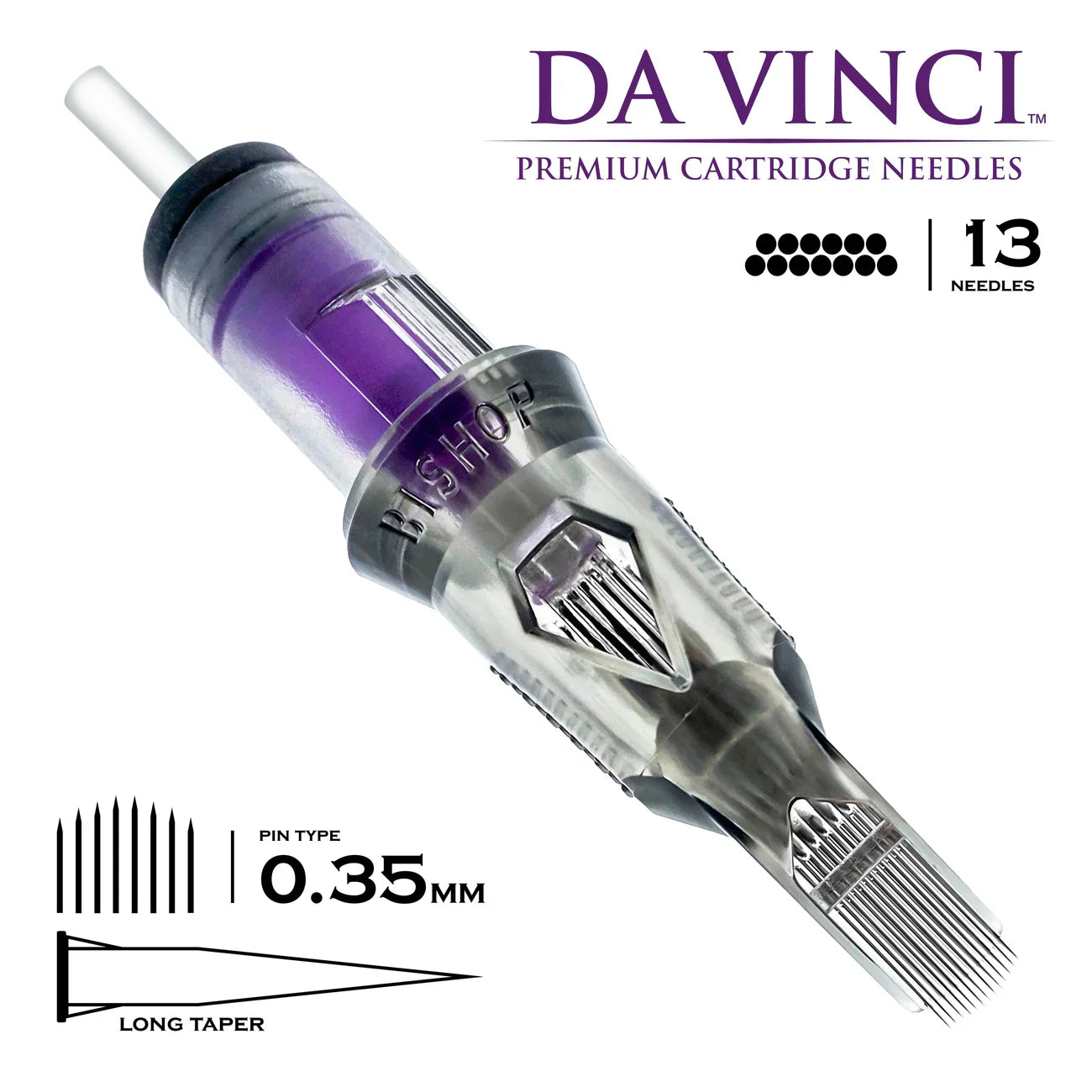 Bishop - 13CM LT #12 (0.35mm) - 20pc - Curved Magnum Tattoo Cartridges