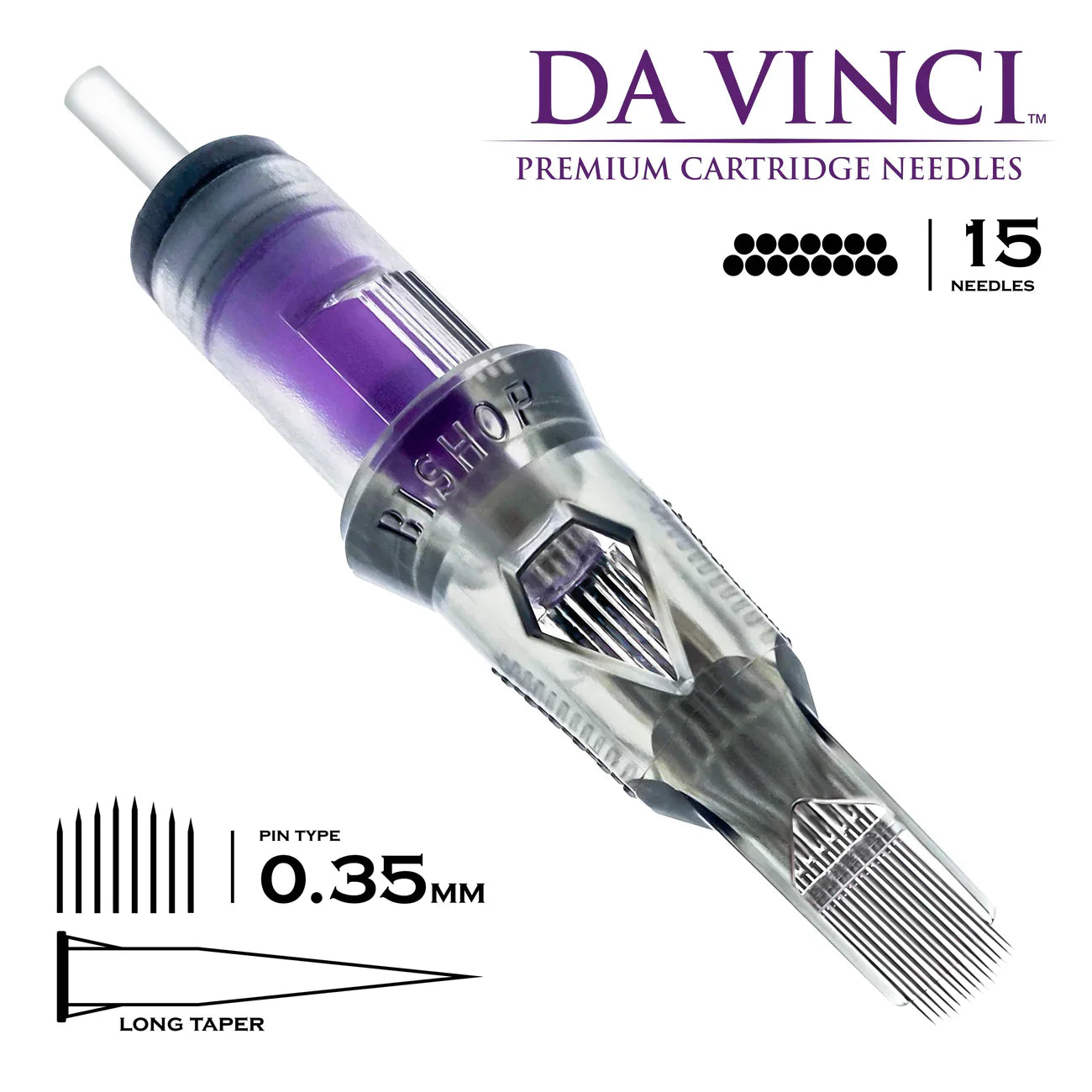 Bishop - 15CM LT #12 (0.35mm) - 20pc - Curved Magnum Tattoo Cartridges