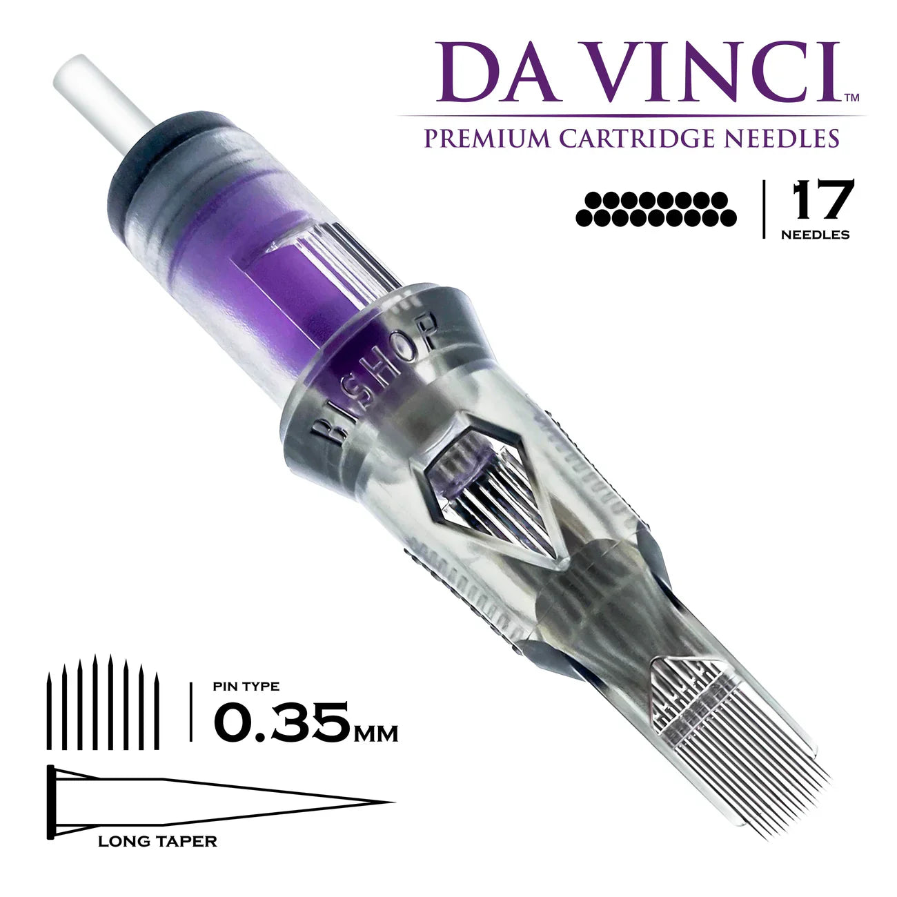 Bishop - 17CM LT #12 (0.35mm) - 20pc - Curved Magnum Tattoo Cartridges
