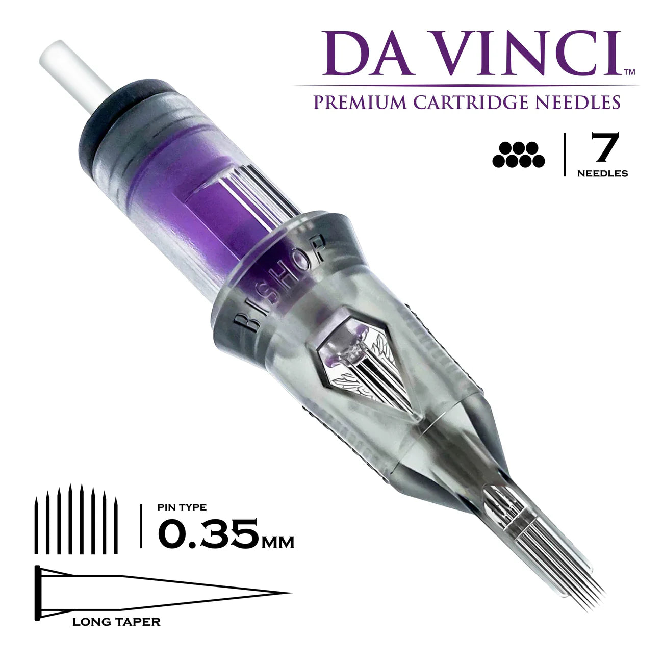 Bishop - 7CM LT #12 (0.35mm) - 20pc - Curved Magnum Tattoo Cartridges