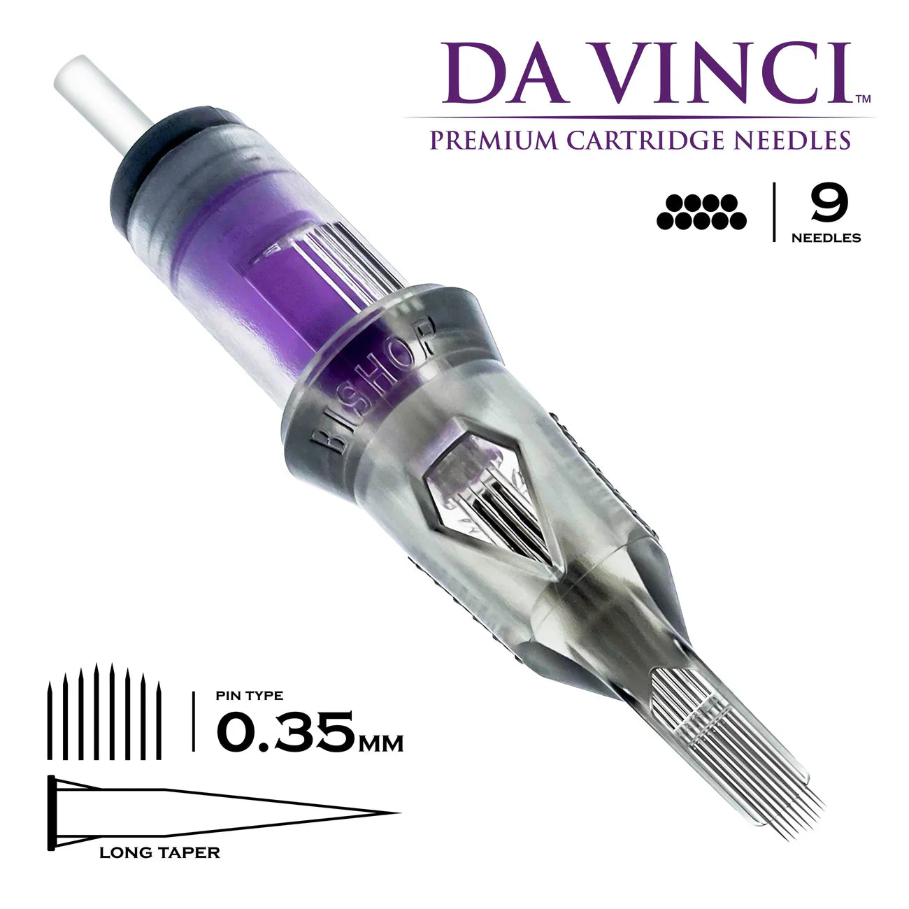 Bishop - 9CM LT #12 (0.35mm) - 20pc - Curved Magnum Tattoo Cartridges