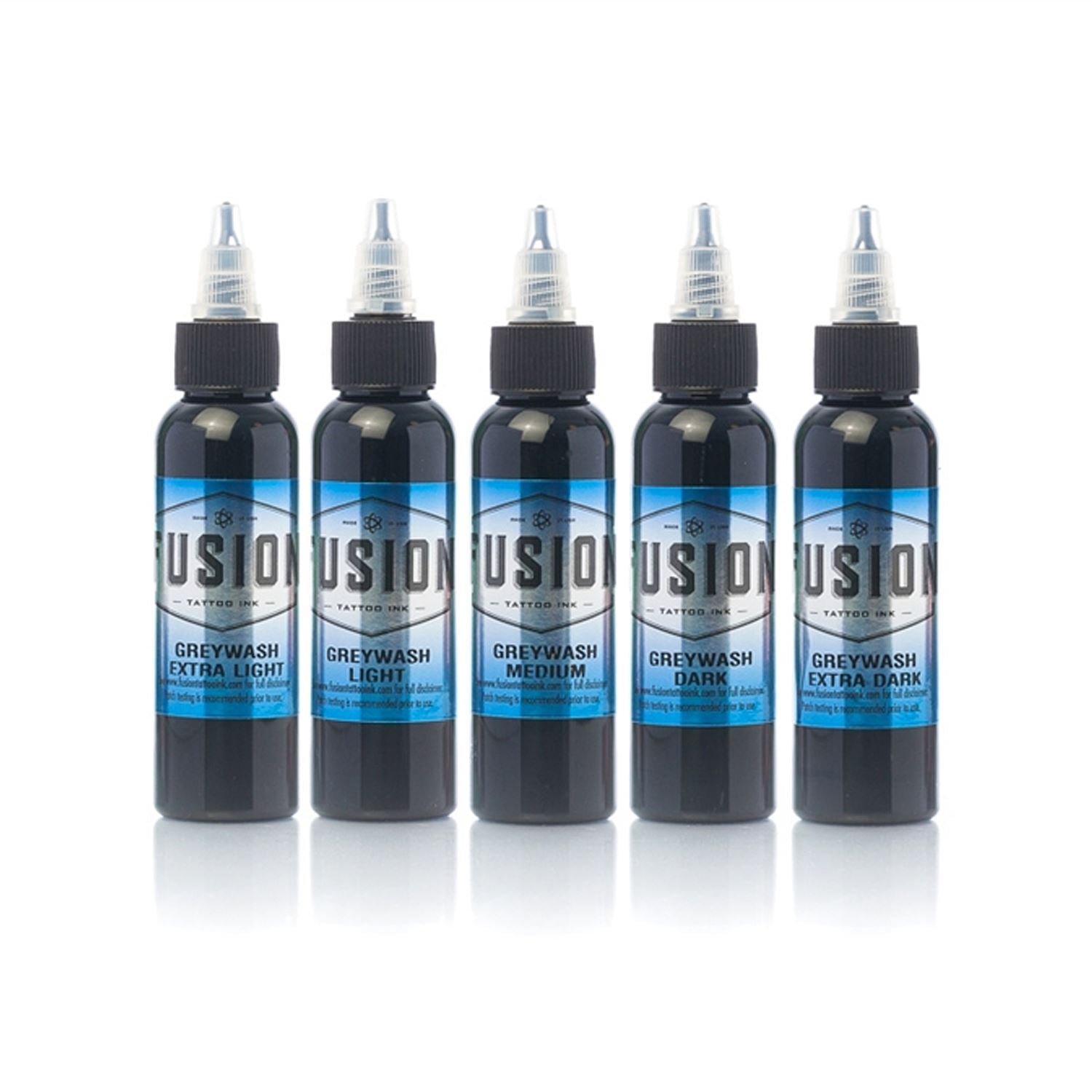 Fusion Ink Greywash Set - 5 Bottles 2 oz - TATX.comTATTOO INK