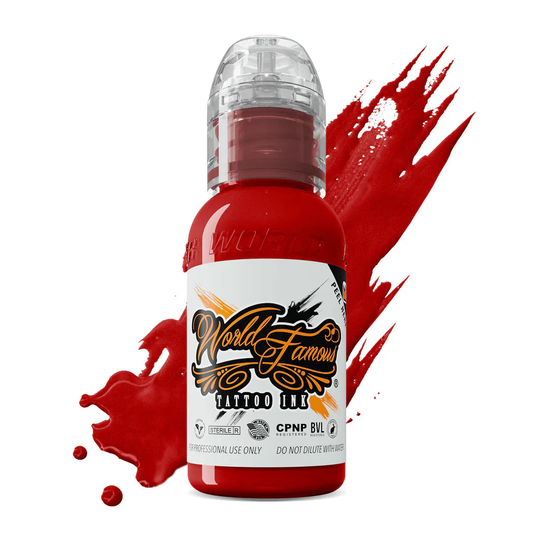 World Famous Tattoo Ink - Straight Red 1oz